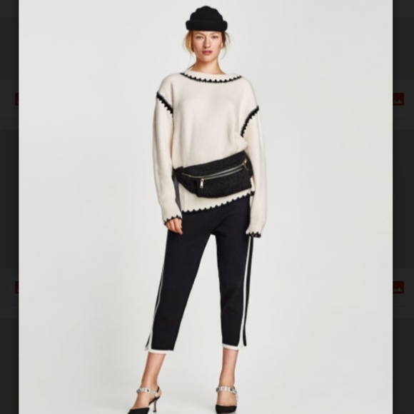 ZARA Pants - ZARA KNIT JOGGING TROUSERS SIDE STRIPE / SLIT M BN